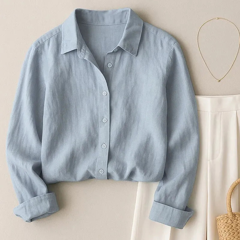 Azure Linen Essential Shirt