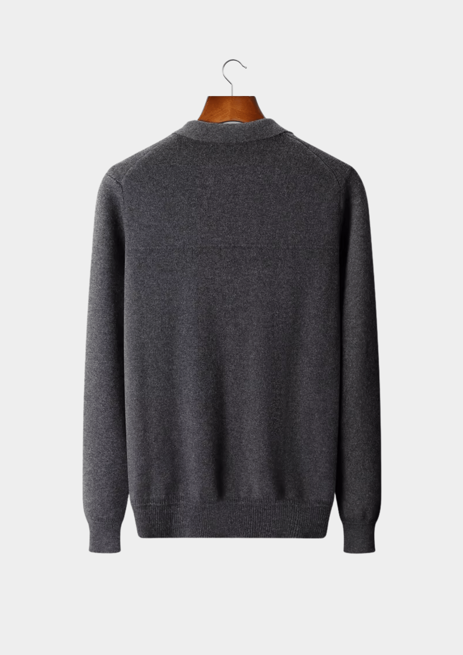 WOOL RIBBED POLO CARDIGAN