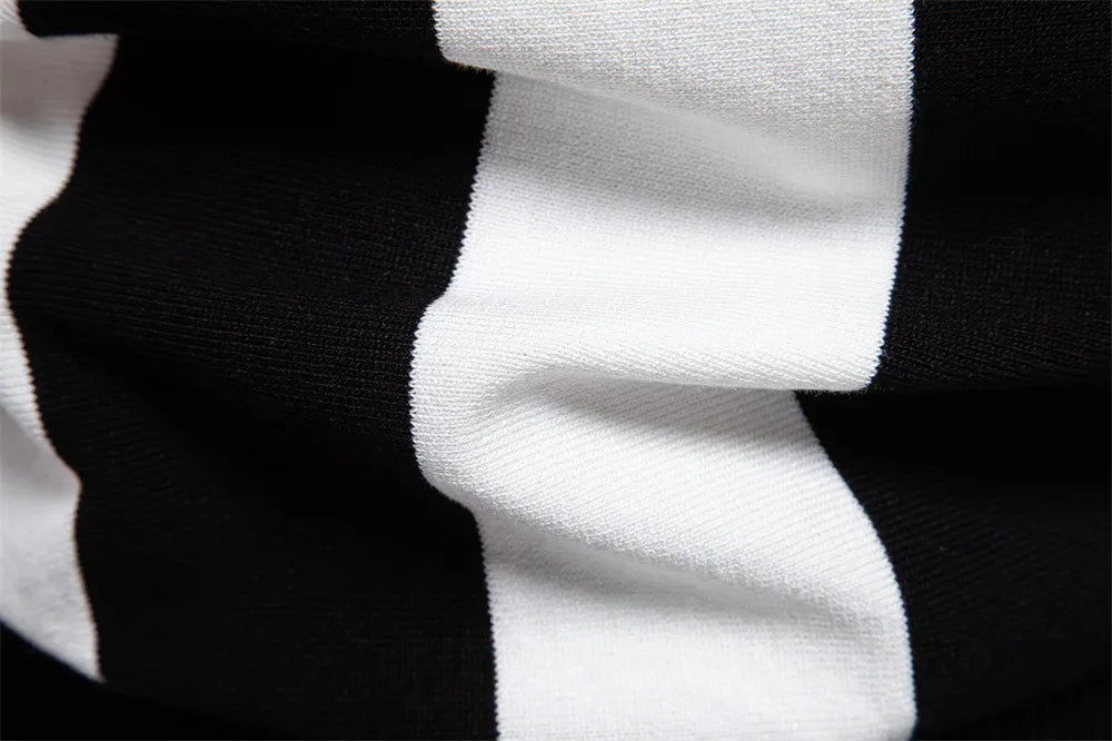 Milano Vertical Stripe Knit Zip Polo