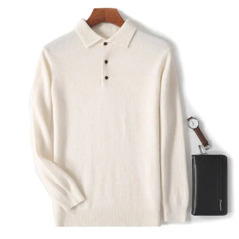 Autumn And Winter New 100% Pure Wool Sweater Men's Round Neck Solid Color Thick Loose Wool Knit Bottoming Shirt
